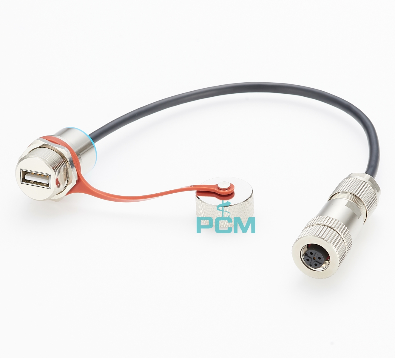 M12 USB connection cable for use in factory automation